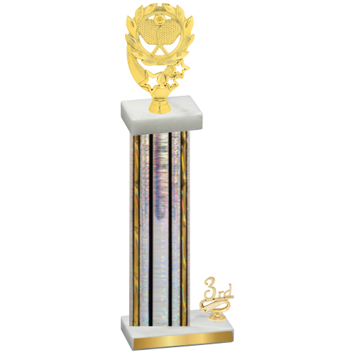 Accented Single Silver Glacier Third Place Pickleball Trophy