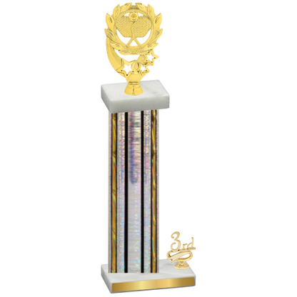 Accented Single Silver Glacier Third Place Pickleball Trophy