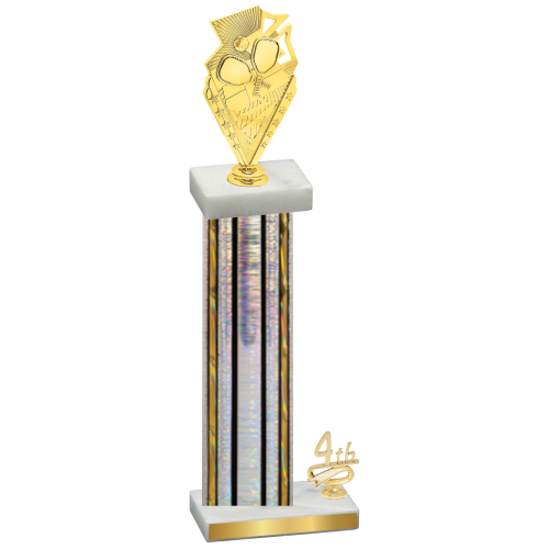 Accented Single Silver Glacier Fourth Place Pickleball Trophy