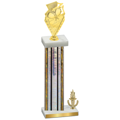 Accented Single Silver Glacier Victory Pickleball Trophy