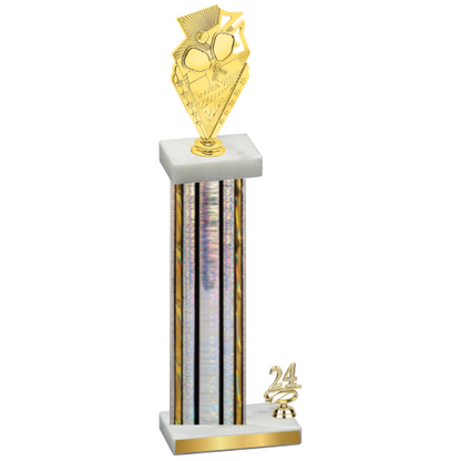 Accented Single Silver Glacier Year Pickleball Trophy