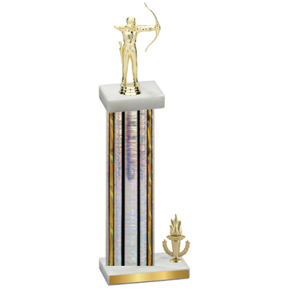 Accented Single Silver Glacier Victory Archery Trophy