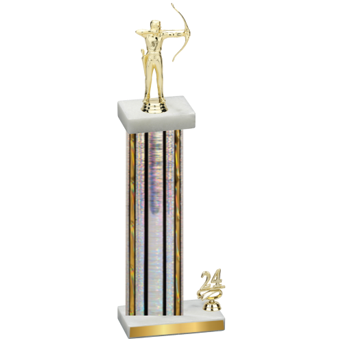 Accented Single Silver Glacier Year Archery Trophy