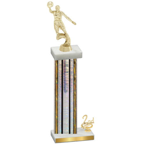 Accented Single Silver Glacier Second Place Basketball Trophy