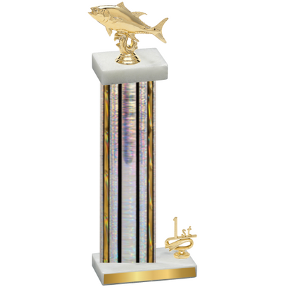 Accented Single Silver Glacier First Place Fishing Trophy