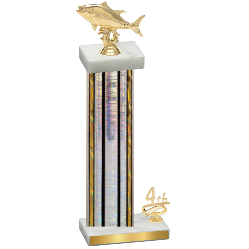 Accented Single Silver Glacier Fourth Place Fishing Trophy