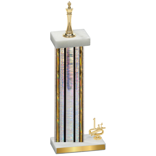 Accented Single Silver Glacier First Place Chess Trophy