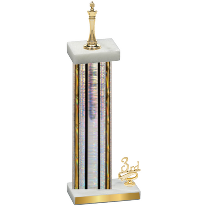 Accented Single Silver Glacier Third Place Chess Trophy