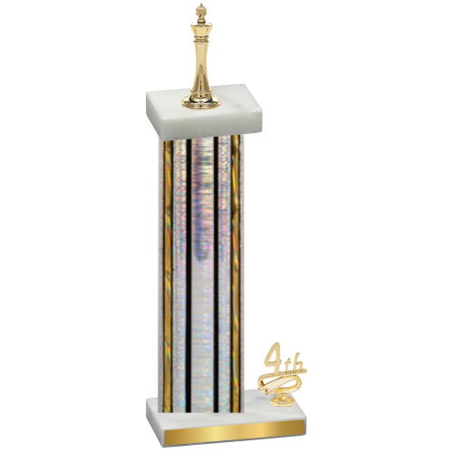 Accented Single Silver Glacier Fourth Place Chess Trophy