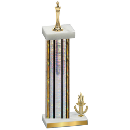 Accented Single Silver Glacier Victory Chess Trophy