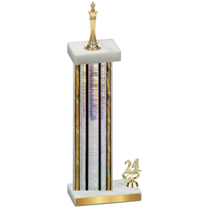 Accented Single Silver Glacier Year Chess Trophy