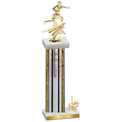 Accented Single Silver Glacier First Place Flag Football Trophy