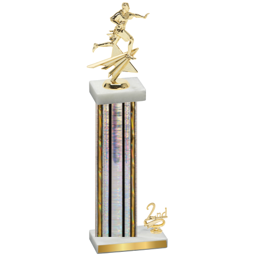 Accented Single Silver Glacier Second Place Flag Football Trophy
