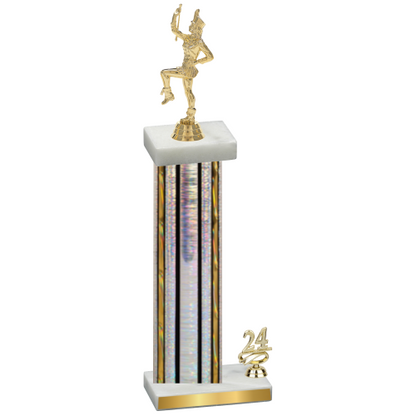 Accented Single Silver Glacier Year Majorette Trophy