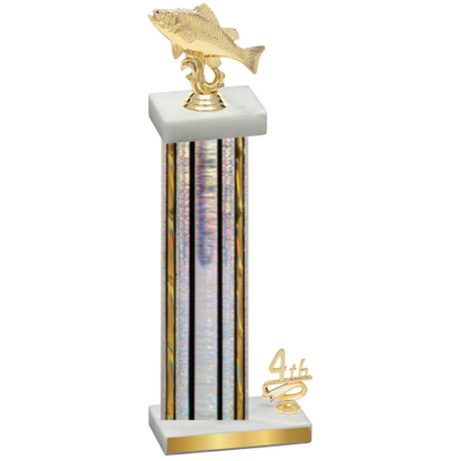 Accented Single Silver Glacier Fourth Place Fishing Trophy