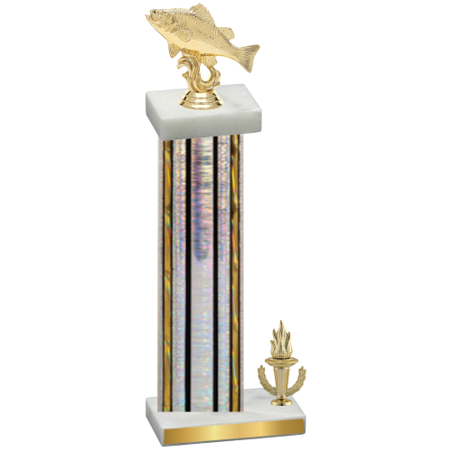 Accented Single Silver Glacier Victory Fishing Trophy