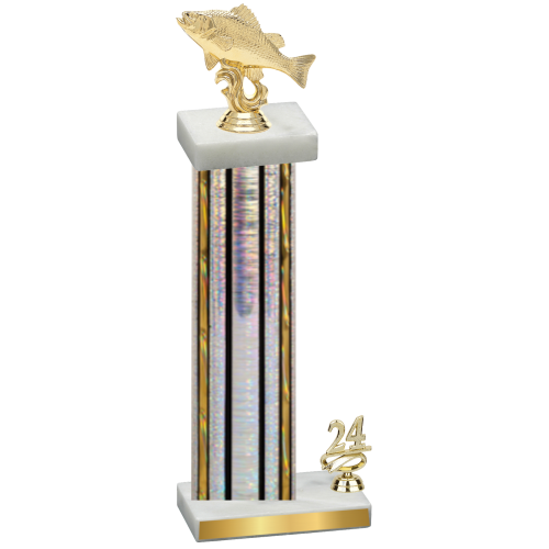 Accented Single Silver Glacier Year Fishing Trophy