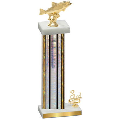 Accented Single Silver Glacier Third Place Fishing Trophy