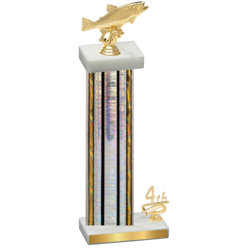 Accented Single Silver Glacier Fourth Place Fishing Trophy