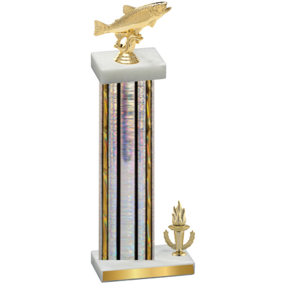 Accented Single Silver Glacier Victory Fishing Trophy
