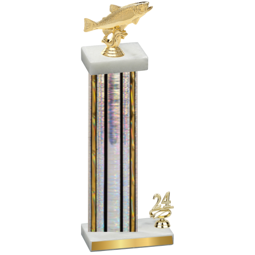 Accented Single Silver Glacier Year Fishing Trophy