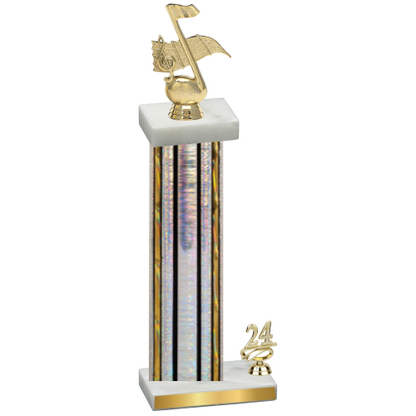 Accented Single Silver Glacier Year Music Trophy