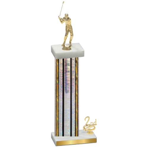 Accented Single Silver Glacier Second Place Golf Trophy