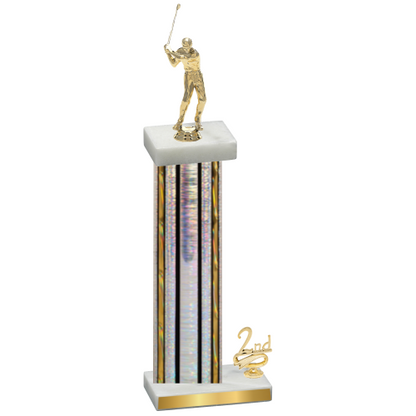 Accented Single Silver Glacier Second Place Golf Trophy