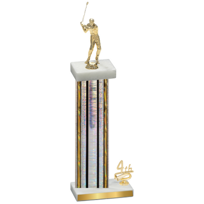 Accented Single Silver Glacier Fourth Place Golf Trophy