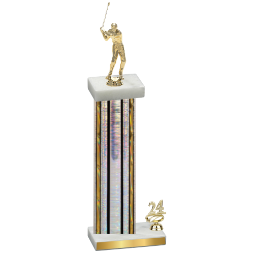 Accented Single Silver Glacier Year Golf Trophy