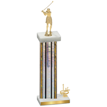 Accented Single Silver Glacier First Place Golf Trophy