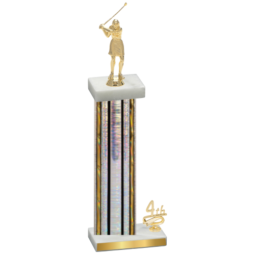 Accented Single Silver Glacier Fourth Place Golf Trophy