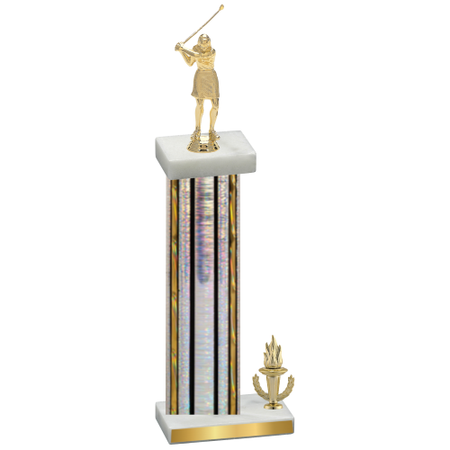 Accented Single Silver Glacier Victory Golf Trophy