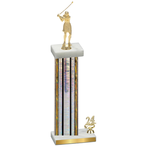 Accented Single Silver Glacier Year Golf Trophy
