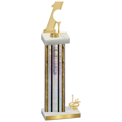 Accented Single Silver Glacier First Place Golf Trophy