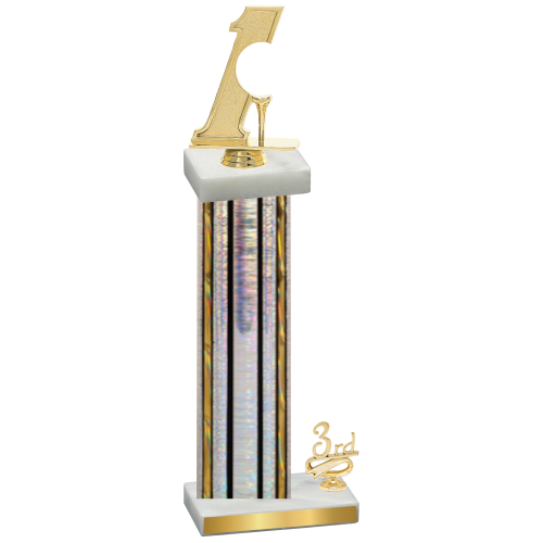 Accented Single Silver Glacier Third Place Golf Trophy