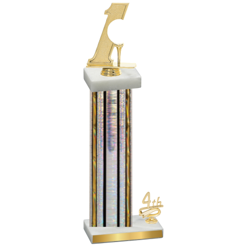 Accented Single Silver Glacier Fourth Place Golf Trophy