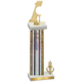 Accented Single Silver Glacier Victory Golf Trophy