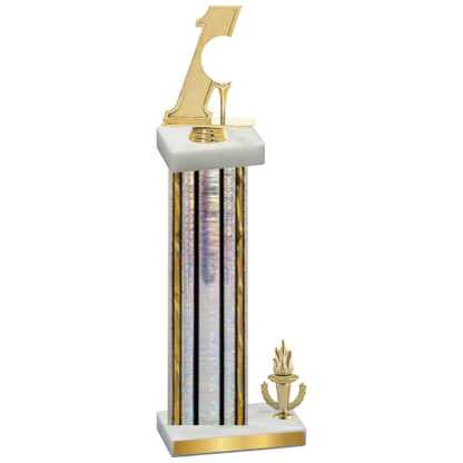 Accented Single Silver Glacier Victory Golf Trophy