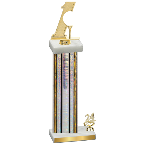 Accented Single Silver Glacier Year Golf Trophy