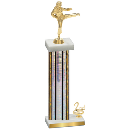 Accented Single Silver Glacier Second Place Karate Trophy