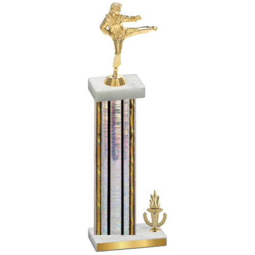 Accented Single Silver Glacier Victory Karate Trophy