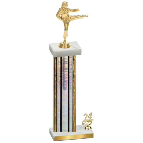 Accented Single Silver Glacier Year Karate Trophy