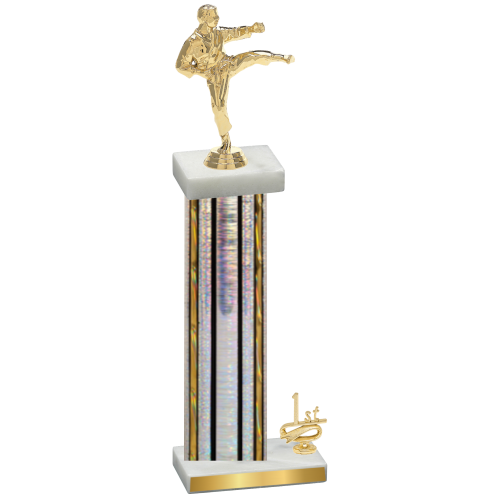 Accented Single Silver Glacier First Place Karate Trophy