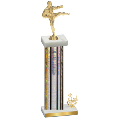 Accented Single Silver Glacier Third Place Karate Trophy