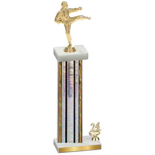Accented Single Silver Glacier Year Karate Trophy