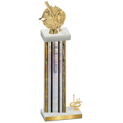 Accented Single Silver Glacier First Place Baseball Trophy