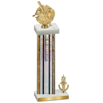 Accented Single Silver Glacier Victory Baseball Trophy
