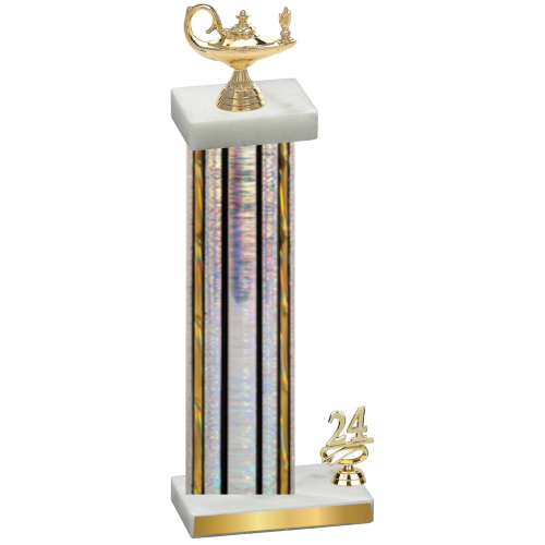 Accented Single Silver Glacier Year Academics Trophy