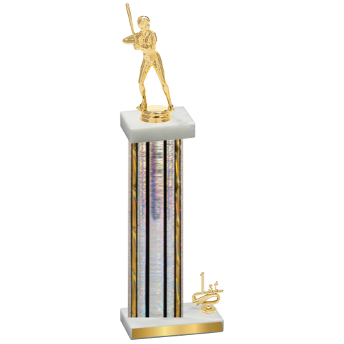 Accented Single Silver Glacier First Place Softball Trophy